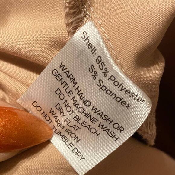 Tiger Mist Beige Cream Cant Keep Up Pants Matte High Rise Skinny Size Large - Picture 10 of 10